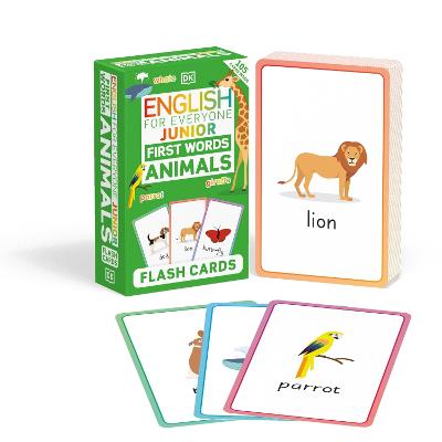 ENGLISH FOR EVERYONE JUNIOR FIRST WORDS ANIMALS FLASH CARDS