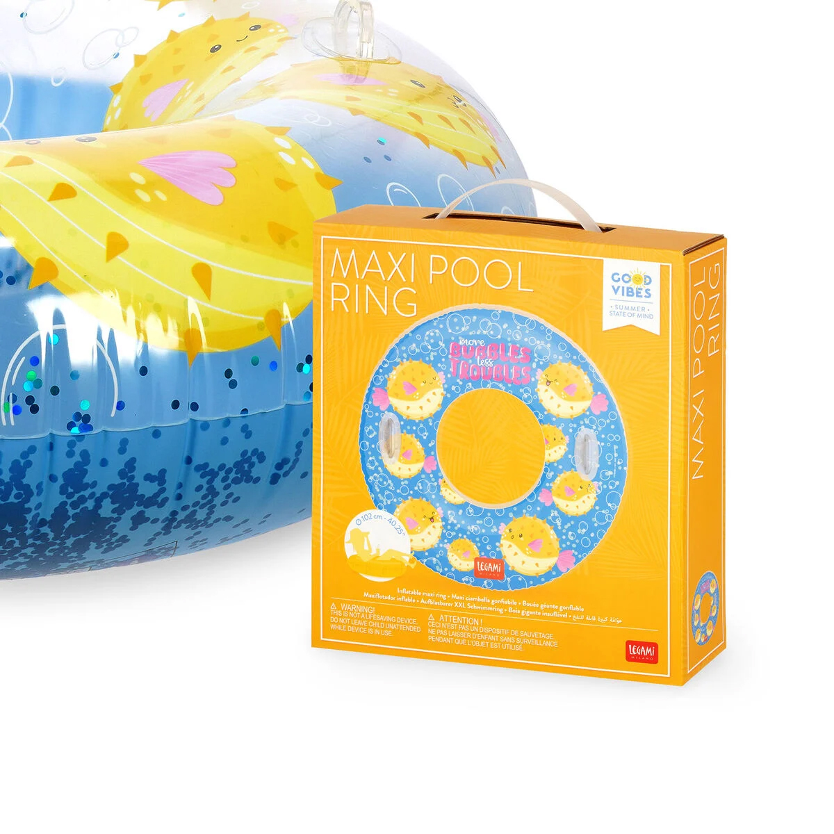 INFLATABLE MAXI POOL RING - MAXI POOL RING - PUFFERFISH