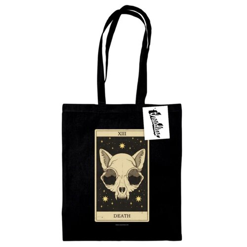 THIAGO CORREA (DEATH TAROT) BLACK TOTE BAG