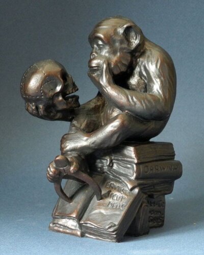 Rheinhold "Philosophical Monkey" STONE FIGURINE