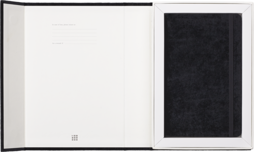 NOTEBOOK VELVET LARGE RULED BLACK BOX