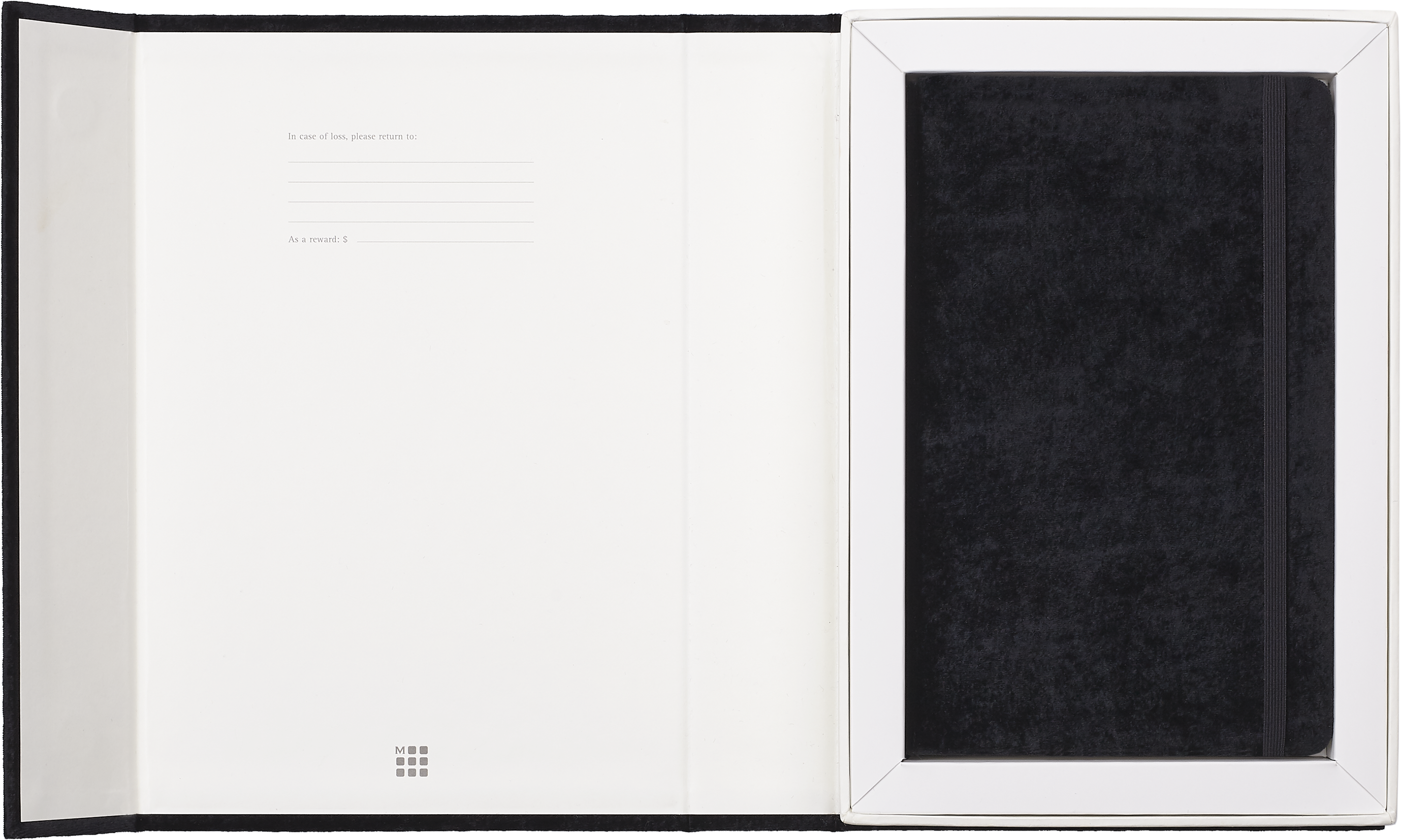 NOTEBOOK VELVET LARGE RULED BLACK BOX