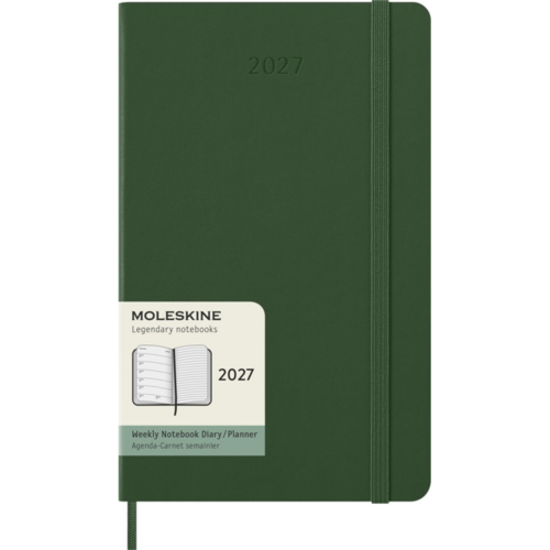 2027 12M WEEKLY NOTEBOOK LARGE MYRTLE GREEN HARD