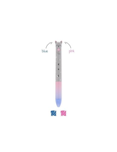 CLICK&CLACK - TWO-COLOUR BALLPOINT PEN - KITTY