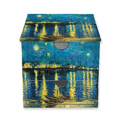VINCENT VAN GOGH: STARRY NIGHT OVER THE RHONE FLAME TREE MEMO BOX WITH DRAWER